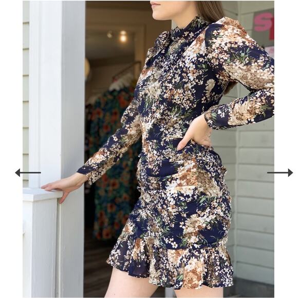 minkpink brigitte floral mini dress size large - Picture 2 of 7